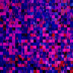 Optical low poly pixel grid dye blur texture background. Seamless washed out geometric ombre effect. 80s style retro square shape pattern. High resolution funky beach wear fashion textile tile.