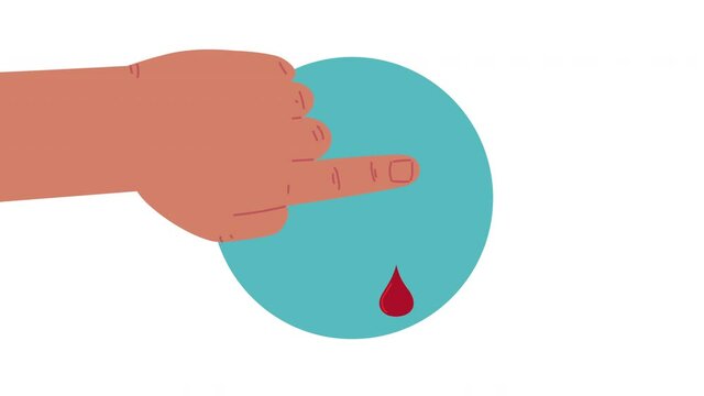 hand with blood drop health animation