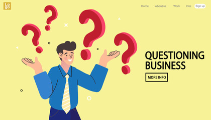 businessman with question mark