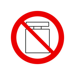 No perfume  vector. Not allow  toilette water sign. The red circle prohibiting sing  