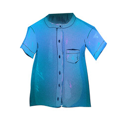 An image of a blue shirt from a nurse's or doctor's surgical uniform