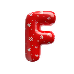 Snowflake letter F - Upper-case 3d christmas font - suitable for Christmas, Santa claus or Winter related subjects