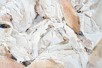 The girl in black glasses and a white robe. A towel is tied on her head. A woman is drinking coffee. Oil painting on canvas.