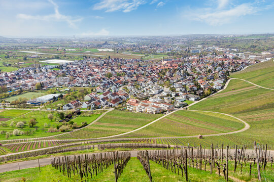 Aussicht auf Beutelsbach und Weinstadt im Remstal vom Remstalkino