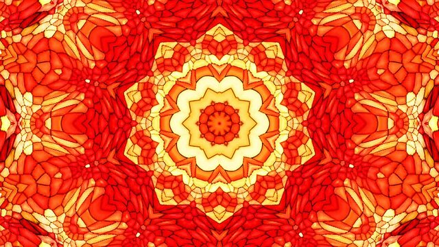 Bright abstract light governing full color, kaleidoscope,red background