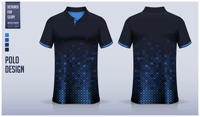 Polo shirt mockup template design for soccer jersey, football kit or sport uniform. Fabric pattern design.
