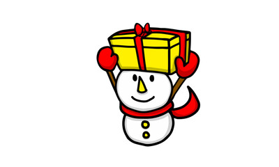 クリスマス サンタクロース Christmas　X'mas プレゼント ベクター イラスト スノーマン snowman