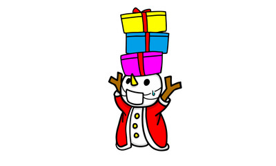 クリスマス サンタクロース Christmas　X'mas プレゼント ベクター イラスト スノーマン