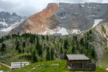 mountain hut in the mountains - dolomites