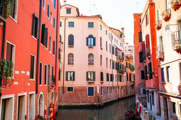 World famous water channels of Venezia, Veneto, Italy.