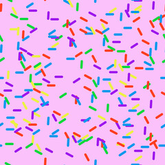 Fototapeta na wymiar Sprinkles Seamless Pattern - Colorful sprinkles on solid background repeating pattern design. Vector illustration