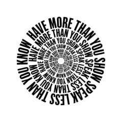 CIRCULAR TYPOGRAPHY TEXT BLACK WITH WHITE BACGROUND