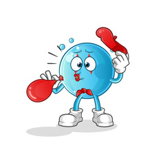 bubble pantomime blowing balloon. cartoon mascot vector