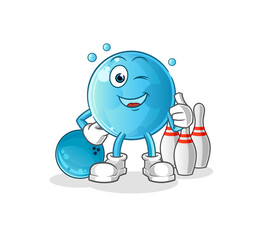 bubble play bowling illustration. character vector