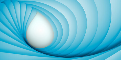 Water Drop Stylized Paper Cutout Illustration 