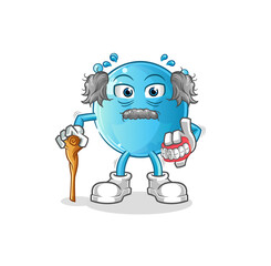 bubble white haired old man. character vector