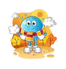 bubble in the autumn. cartoon mascot vector