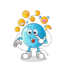 bubble laugh and mock character. cartoon mascot vector