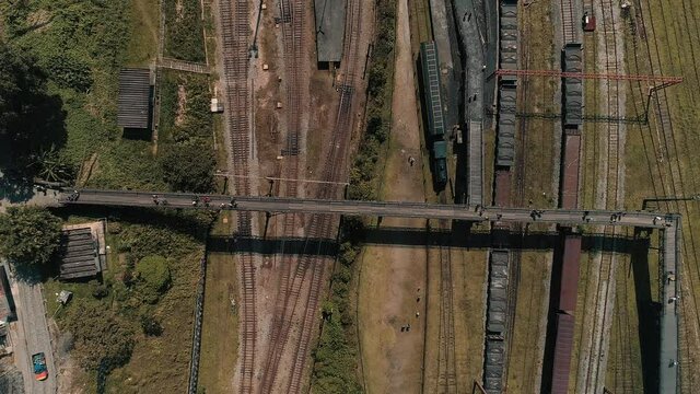 Aerial image of the train station in Paranapiacaba