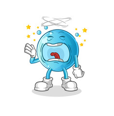 bubble yawn character. cartoon mascot vector