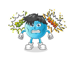 bubble anime angry vector. cartoon character