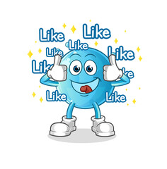 bubble give lots of likes. cartoon vector
