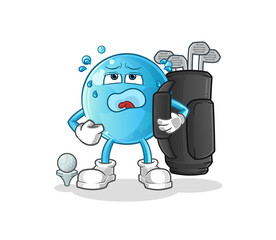 bubble with golf equipment. cartoon mascot vector