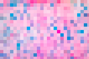 Saturated chaotic pink and blue pixel layout