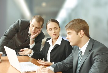 Diverse executive business people working on projects at boardroom meeting