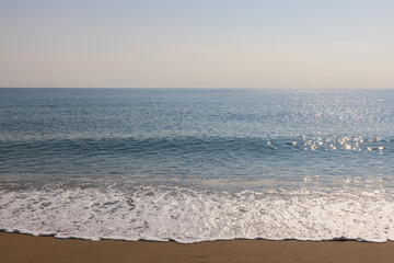 beautiful sandy beach and sea waves