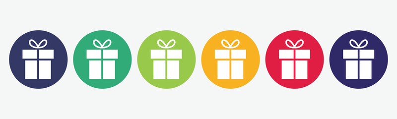 Vector set of isolated gift box icon.