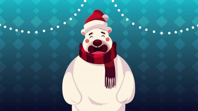 Merry Christmas Animation With Polar Bear