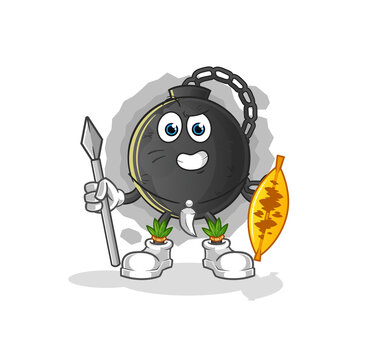 recommend clip art: prison ball african tribal fighter mascot. cartoon vector