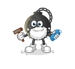 prison ball shave facial hair vector. cartoon character