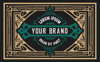 Western card with vintage style