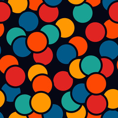 Polka dot ornament. Repeated circles seamless pattern. Modern stile geometric background. Geo motif surface print