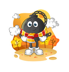 Fototapeta na wymiar prison ball in the autumn. cartoon mascot vector
