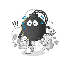 prison ball running illustration. character vector
