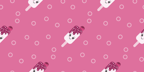 background for wrapping paper, fabric, blog, backpacks, and others. fluffy popsicle, feminine print. Seamless pattern, backdrop