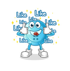 shirt button give lots of likes. cartoon vector