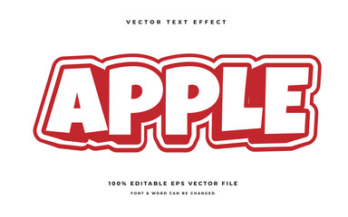 apple cartoon editable text effect