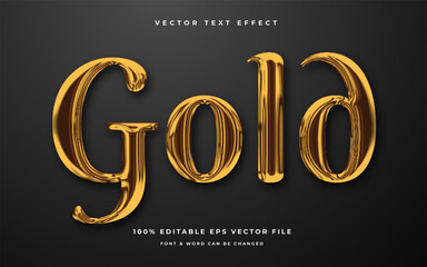 Gold editable text effect - obrazy, fototapety, plakaty