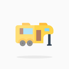 Caravan icon. Flat Color style. Vector illustration. Enjoy this icon for your project.