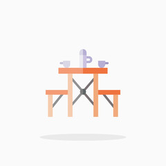 Table Camp icon. Flat Color style. Vector illustration. Enjoy this icon for your project.
