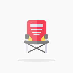 Camping Chair icon. Flat Color style. Vector illustration. Enjoy this icon for your project.