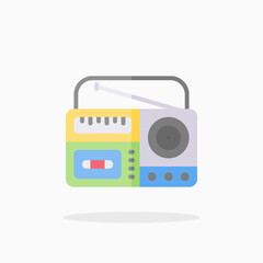 Radio Tape icon. Flat Color style. Vector illustration. Enjoy this icon for your project.