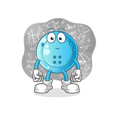 shirt button thinking hard vector. cartoon character