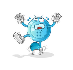 shirt button hiten by bowling cartoon. cartoon mascot vector