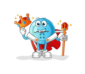 shirt button king vector. cartoon character