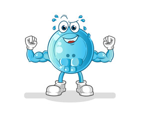 shirt button muscular cartoon. cartoon mascot vector